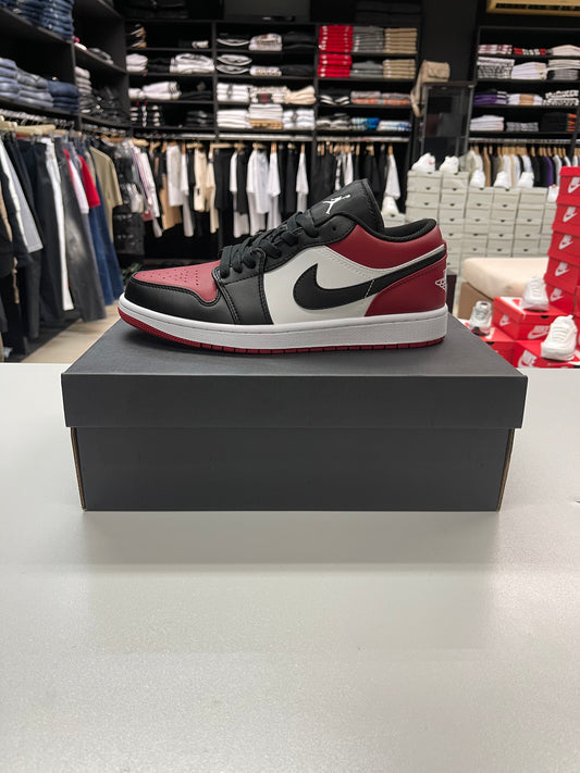 Air Jordan 1 Low Retro Bred Toe Black Red White